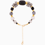 دستبند زنانه شوکا مدل حدید و مروارید طلایی دست‌ساز