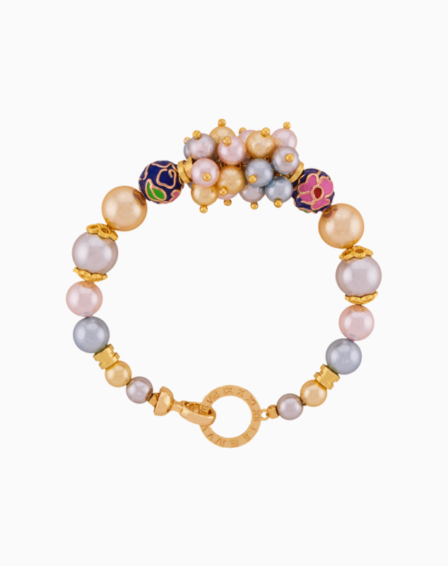 دستبند زنانه شوکا مدل مروارید رنگی دست‌ساز