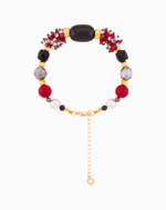 دستبند زنانه شوکا مدل حدید و مروارید قرمز دستساز