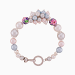 دستبند زنانه شوکا مدل مروارید رنگی یخی دست‌ساز