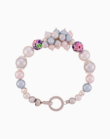 دستبند زنانه شوکا مدل مروارید رنگی یخی دست‌ساز
