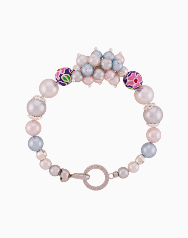 دستبند زنانه شوکا مدل مروارید رنگی یخی دست‌ساز