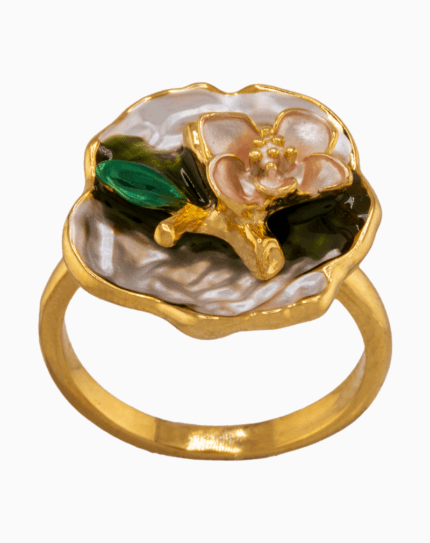 حلقه زنانه شوکا مدل گل و صدف