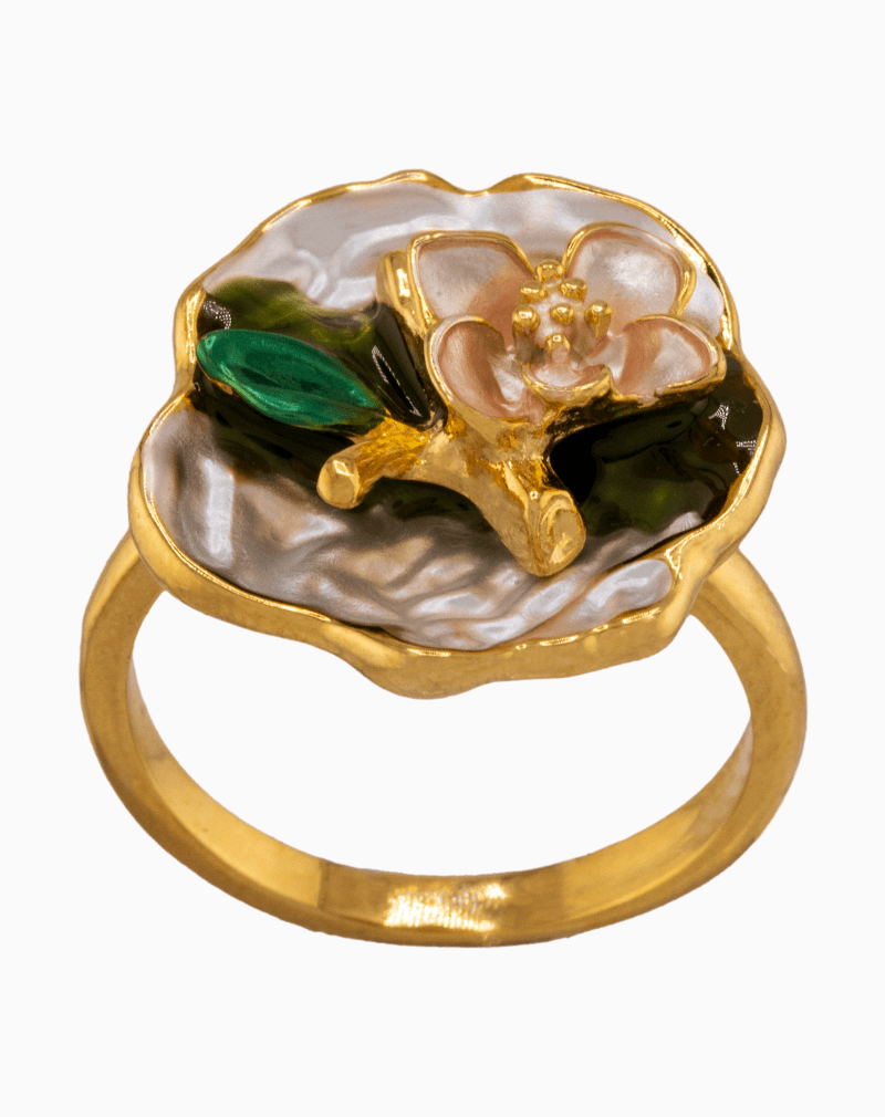 حلقه زنانه شوکا مدل گل و صدف حلقه زنانه شوکا مدل گل و صدف