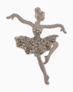 سنجاق سینه زنانه شوکا مدل بالرین کریستالی