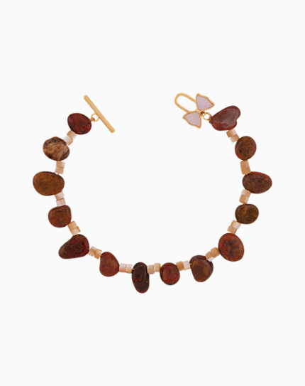 دستبند زنانه جاسپر و صدف شوکا