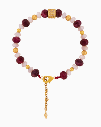 دستبند زنانه گارنت و صدف شوکا