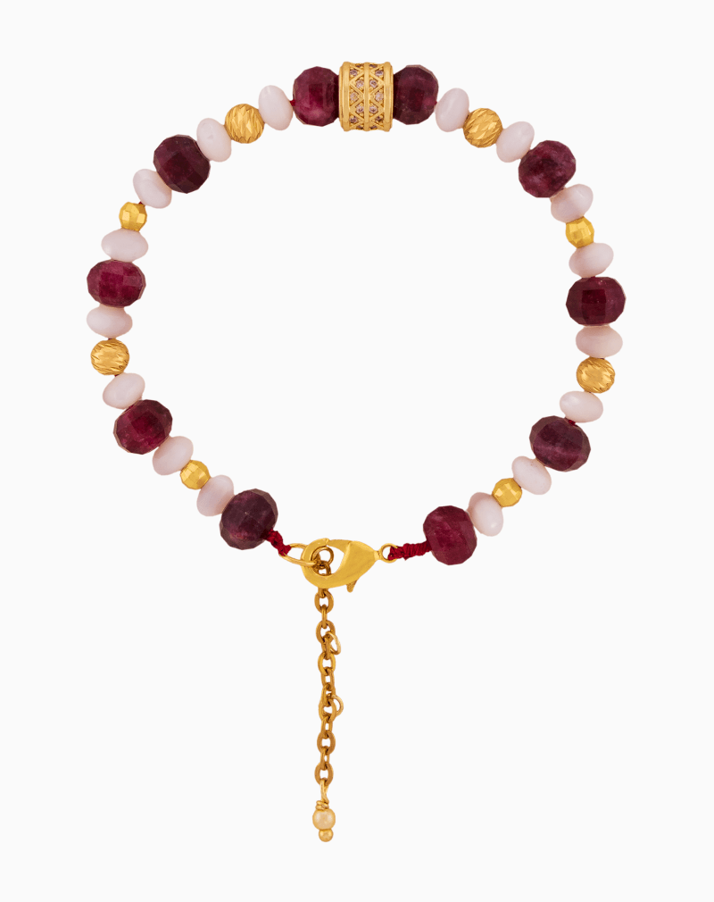 دستبند زنانه گارنت و صدف شوکا دستبند زنانه گارنت و صدف شوکا