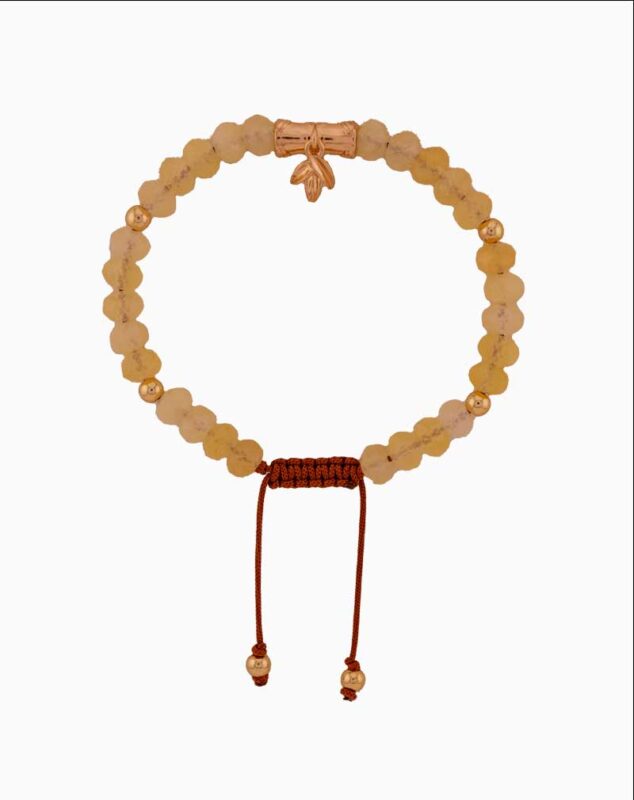 دستبند زنانه کوارتز کرم | طراحی ظریف و دست‌ساز | شوکا