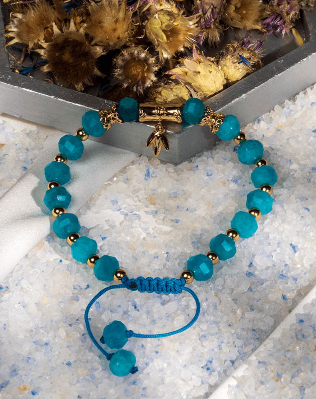 دستبند زنانه آپاتیت فیس خورده طلایی شوکا - مدل BRWGRCXX03000029