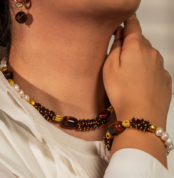 خرید ست زنانه «طلوع عشق» شوکا | چشم‌ببر، گارنت و مروارید طبیعی