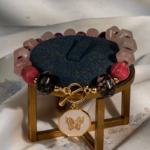 دستبند زنانه سنگی صورتی