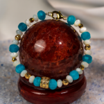 دستبند زنانه آپاتیت و صدف شوکا