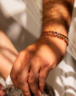 خرید دستبند مردانه جاسپر طبیعی قهوهای شوکا | اکسسوری سنگدرمانی اصل