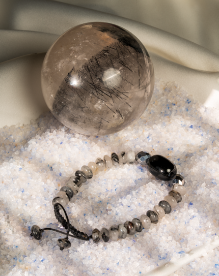 دستبند مردانه لابرادوریت اونیکس حدید