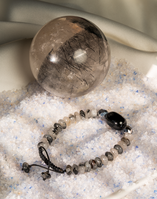 دستبند مردانه لابرادوریت اونیکس حدید