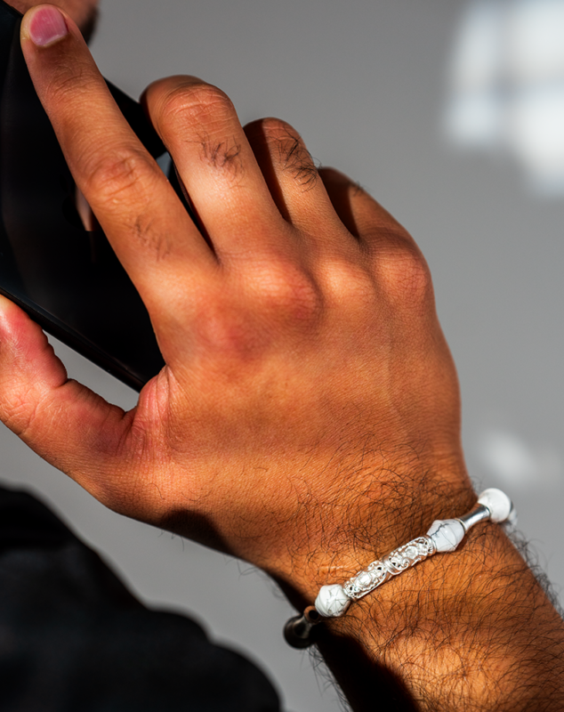 دستبند مردانه سنگ هائولیت