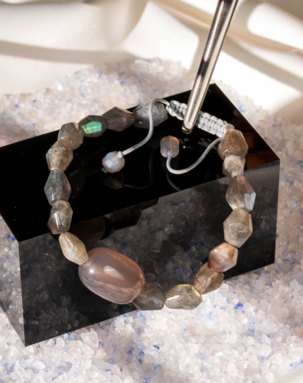 دستبند مردانه عقیق لابرادوریت