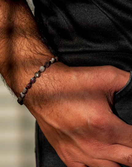 دستبند مردانه رودونیت و حدید