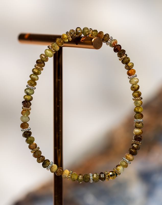 دستبند زنانه سنگ سرپانتین