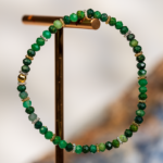 دستبند زنانه سنگ عقیق خزهای سبز