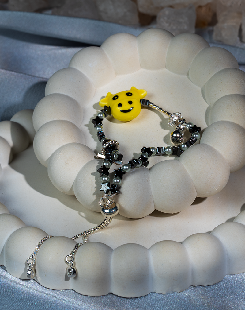 دستبند بچگانه شوکا مدل ستاره لبخند با حدید و مروارید مصنوعی 2 دستبند بچگانه شوکا مدل ستاره لبخند با حدید و مروارید مصنوعی 2