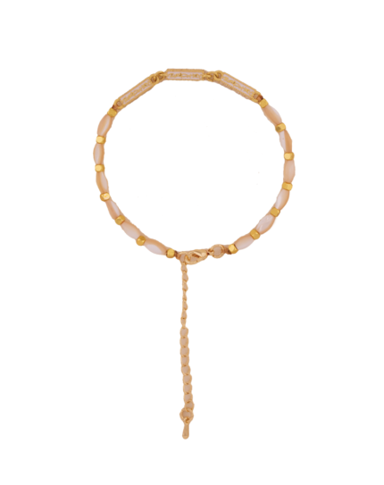 دستبند زنانه شوکا با صدف طبیعی و اتصالات طلایی